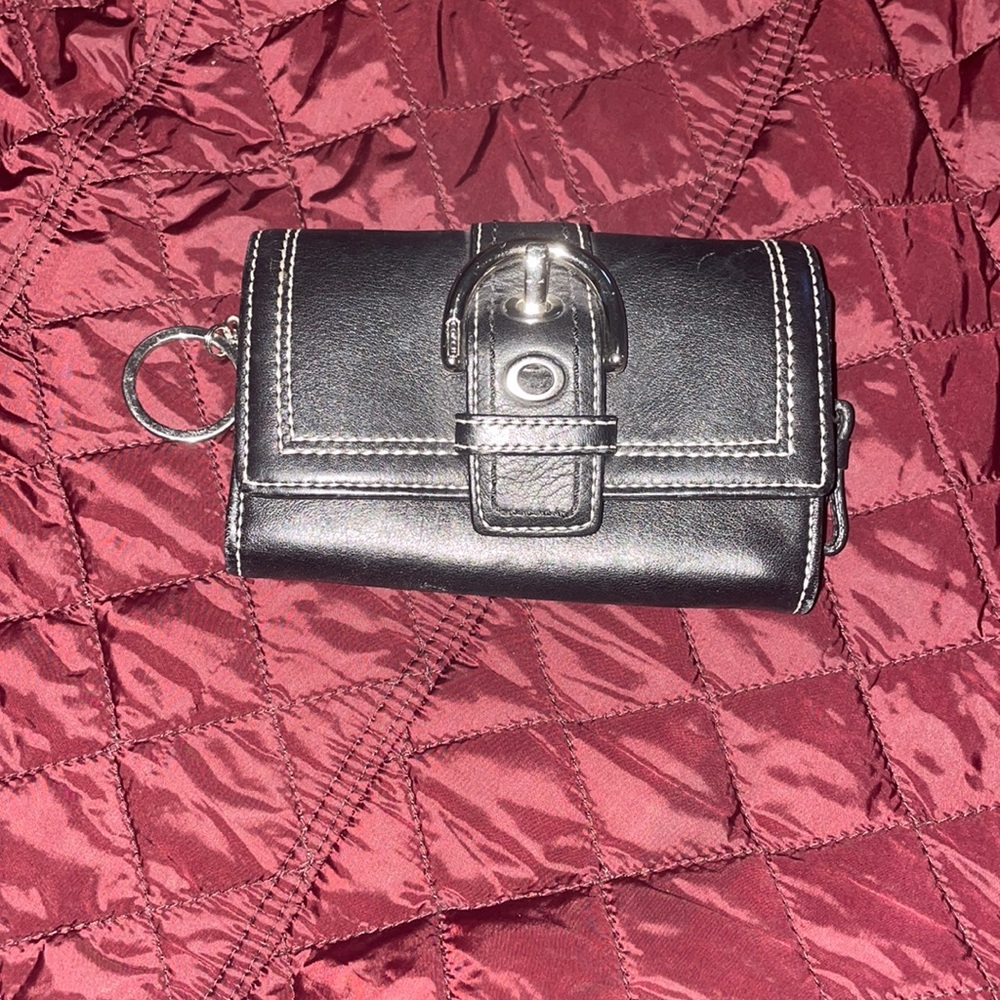 Small black leather Coach wallet